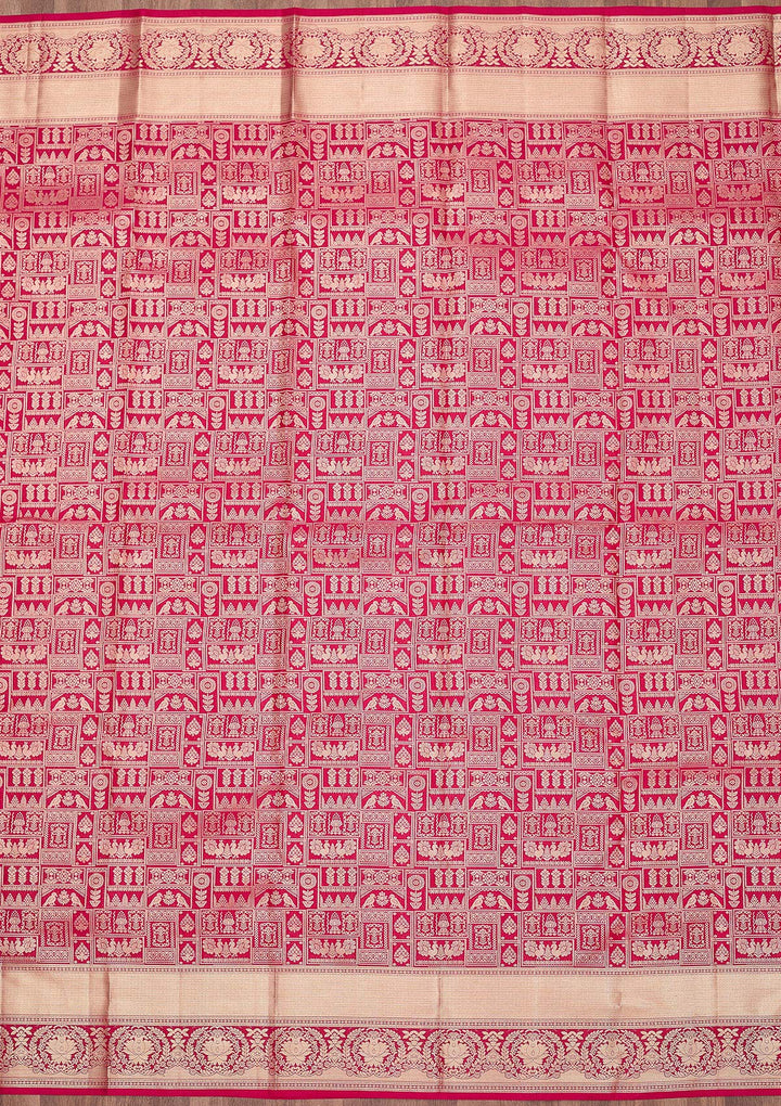 Rani Pink Zariwork (Gold) Pure Silk Silk_Saree
