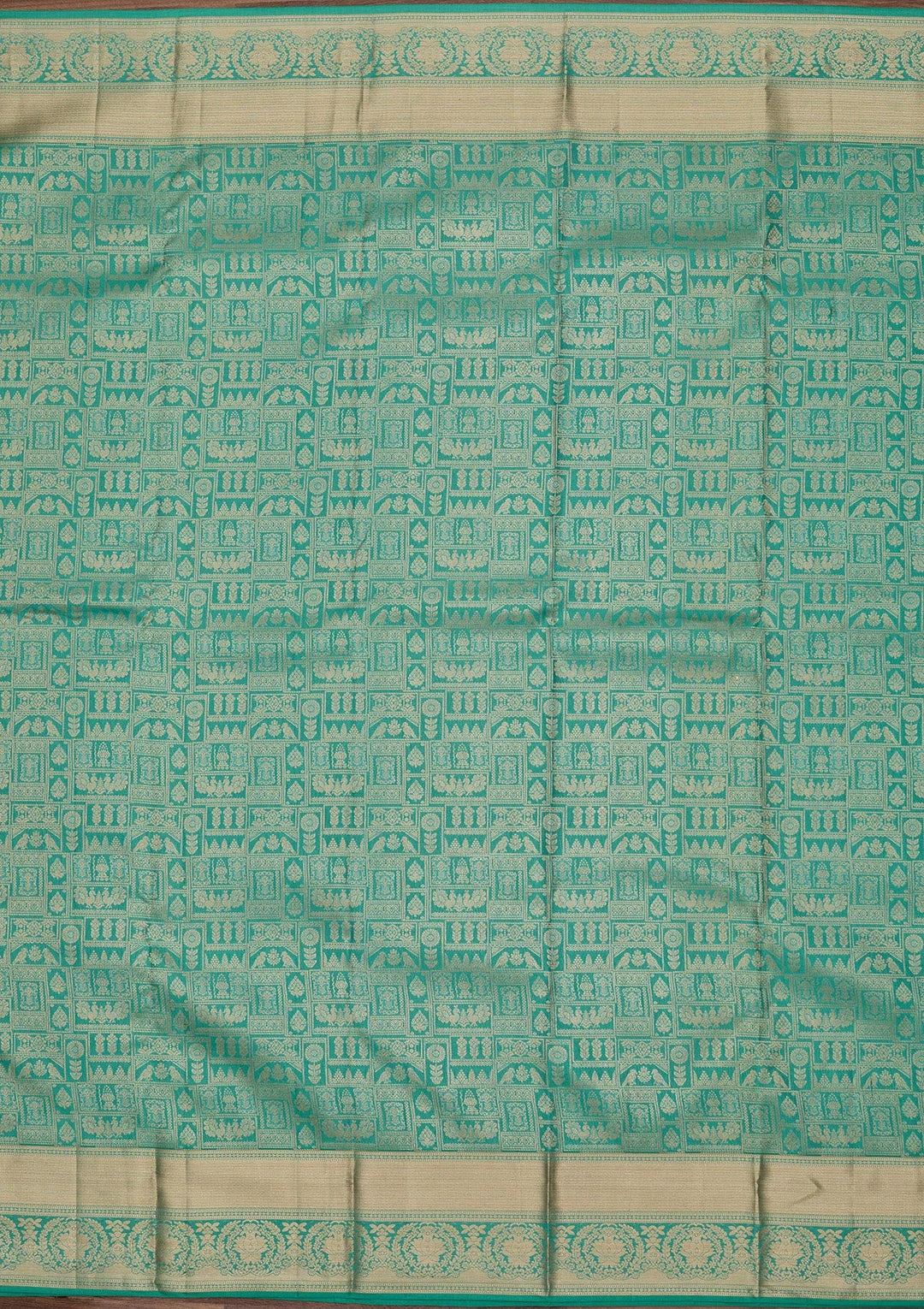 Sea Green Zariwork Pure Silk Saree