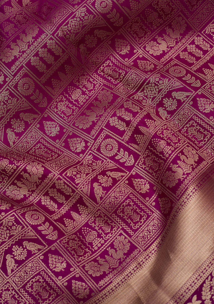 Violet Zariwork (Gold) Pure Silk Silk_Saree