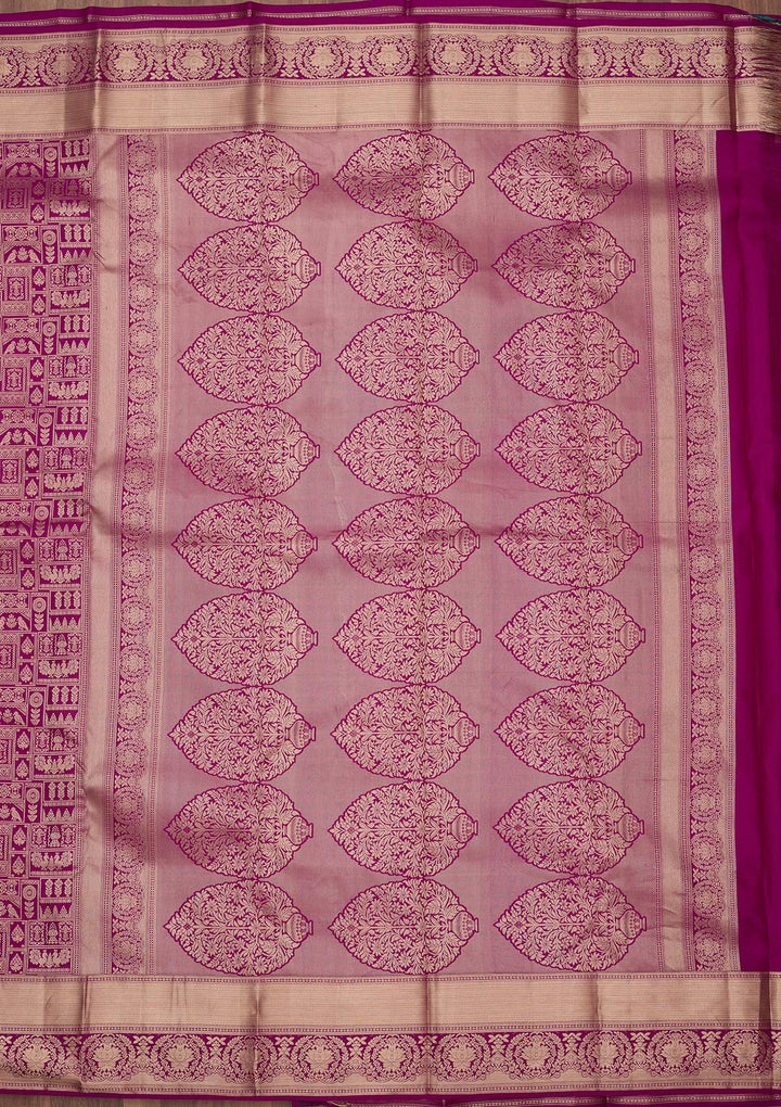 Violet Zariwork (Gold) Pure Silk Silk_Saree