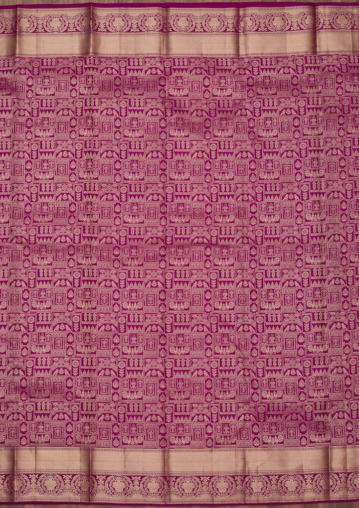 Violet Zariwork (Gold) Pure Silk Silk_Saree