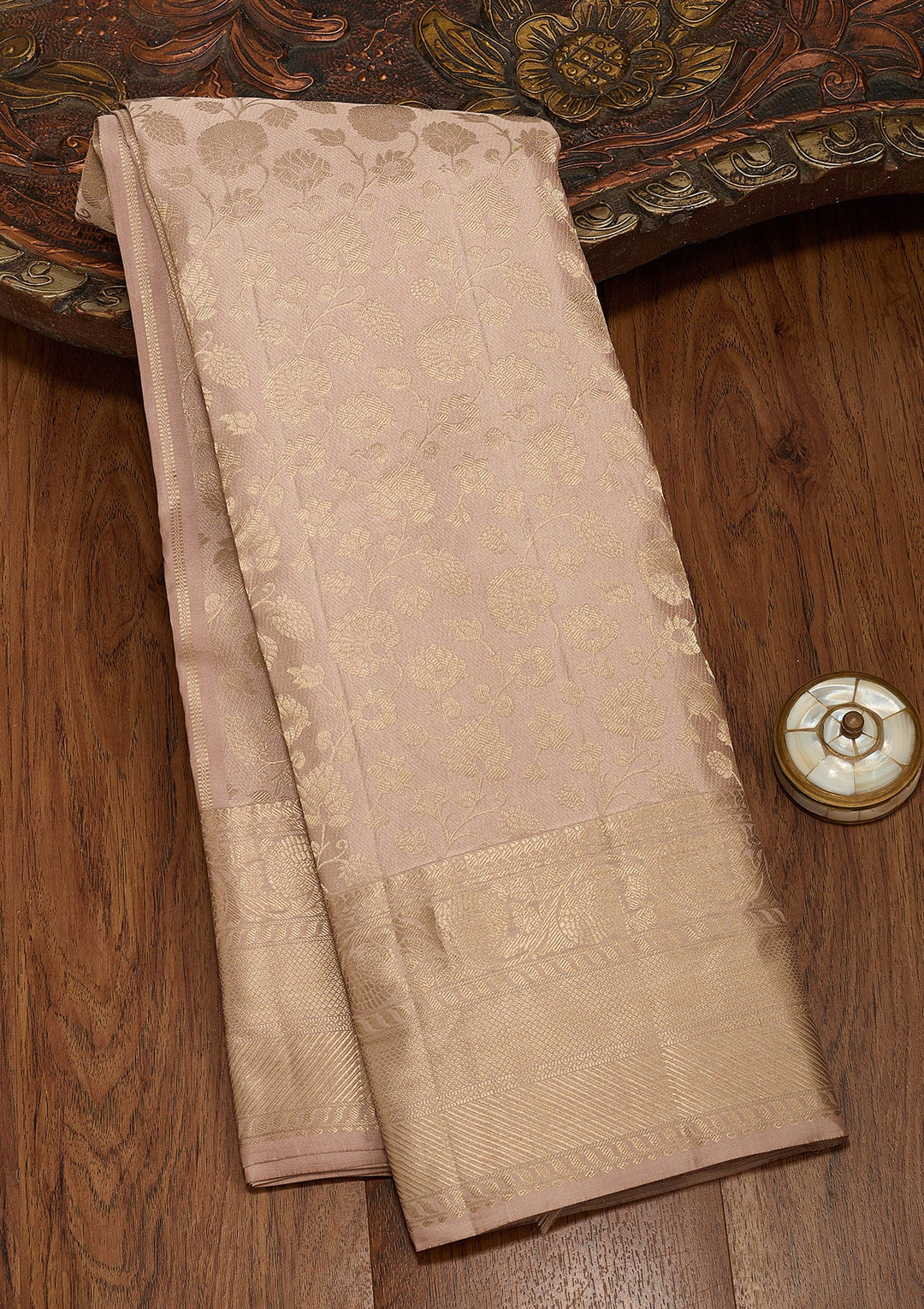 Mauve Zariwork Pure Silk Saree-koskii