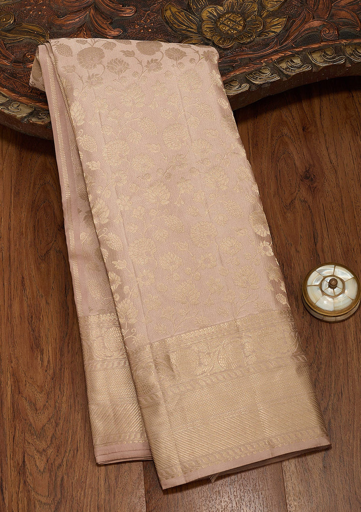 Mauve Zariwork Pure Silk Saree-koskii