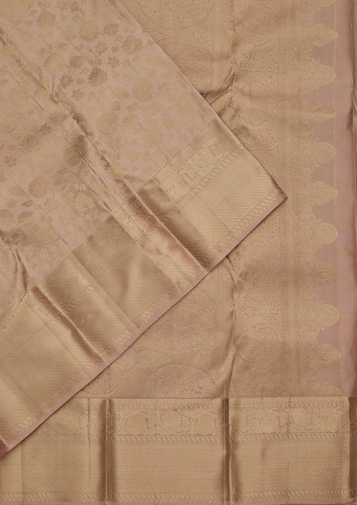 Mauve Zariwork Pure Silk Saree-koskii