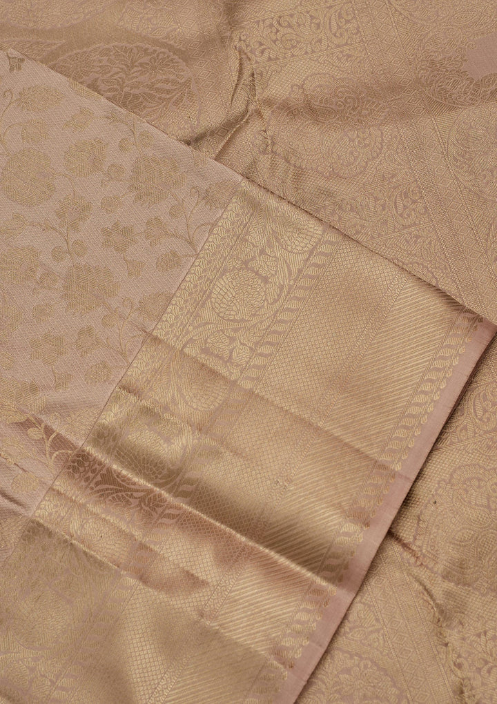 Mauve Zariwork Pure Silk Saree-koskii