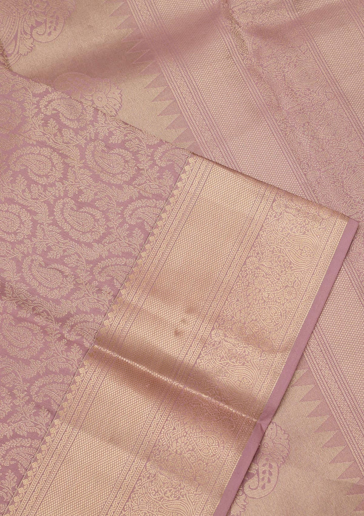 Light Brown Zariwork Pure Silk Saree