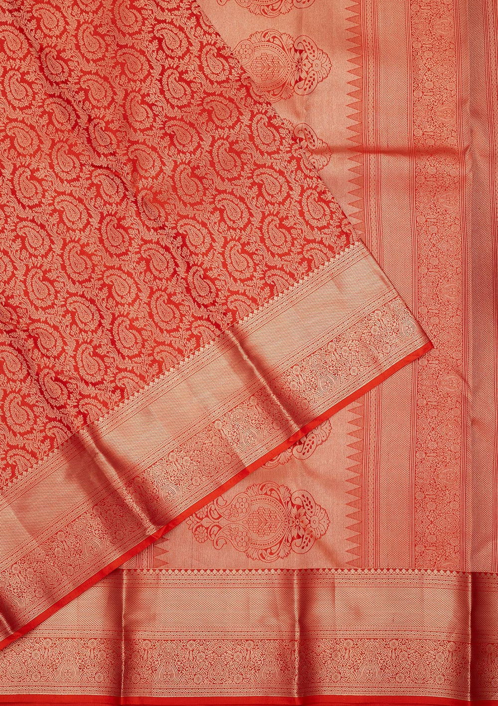 Orange Zariwork Pure Silk Silk_Saree-koskii