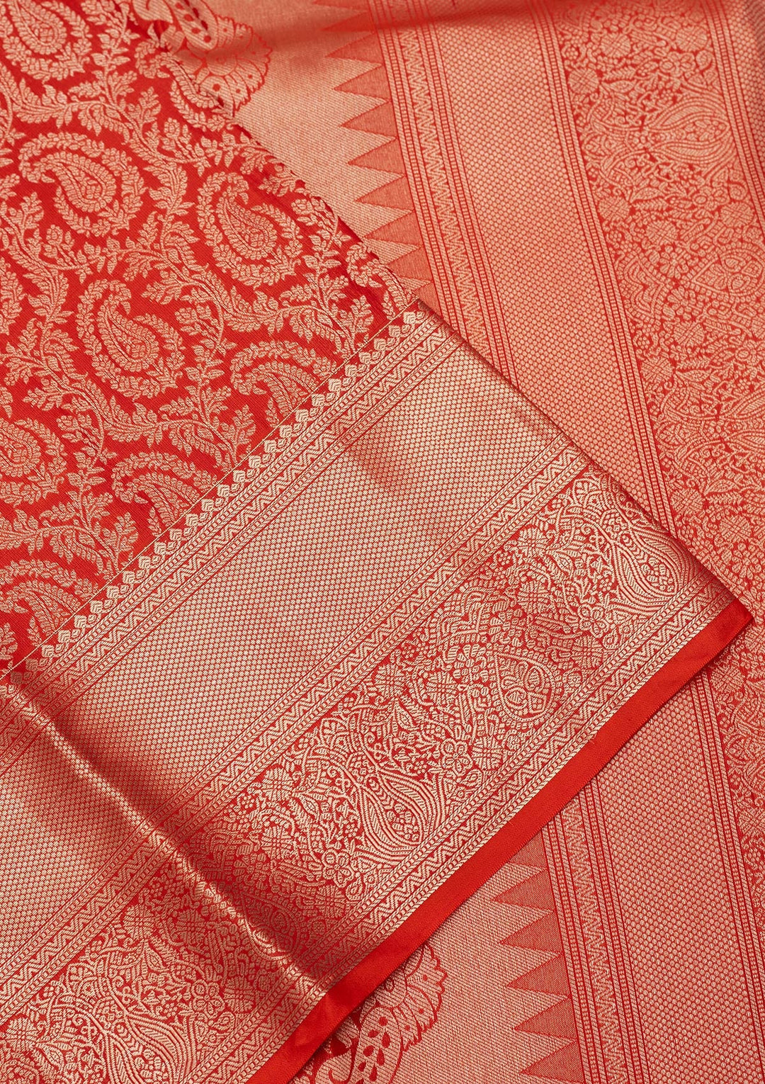 Orange Zariwork Pure Silk Silk_Saree-koskii