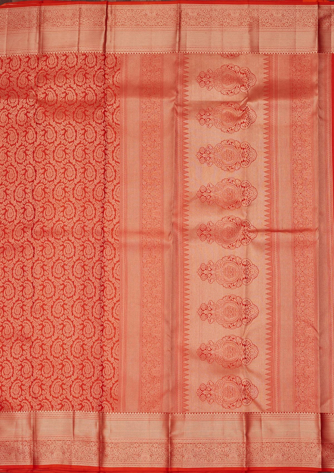 Orange Zariwork Pure Silk Silk_Saree-koskii
