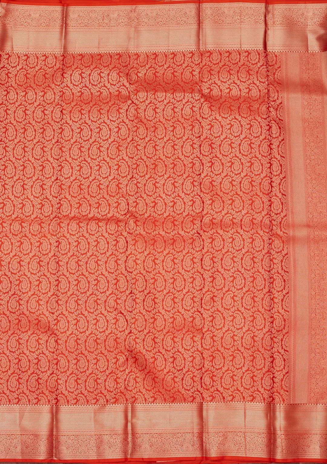 Orange Zariwork Pure Silk Silk_Saree-koskii