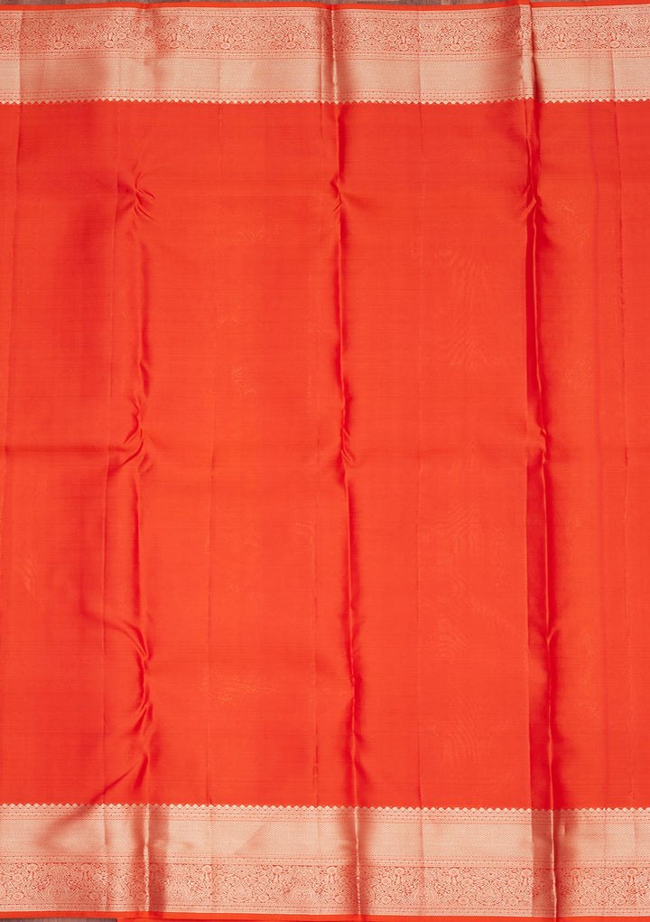 Orange Zariwork Pure Silk Silk_Saree-koskii