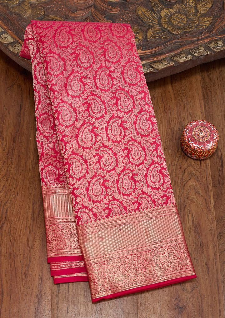 Rani Pink Kanjivaram Pure Silk Saree
