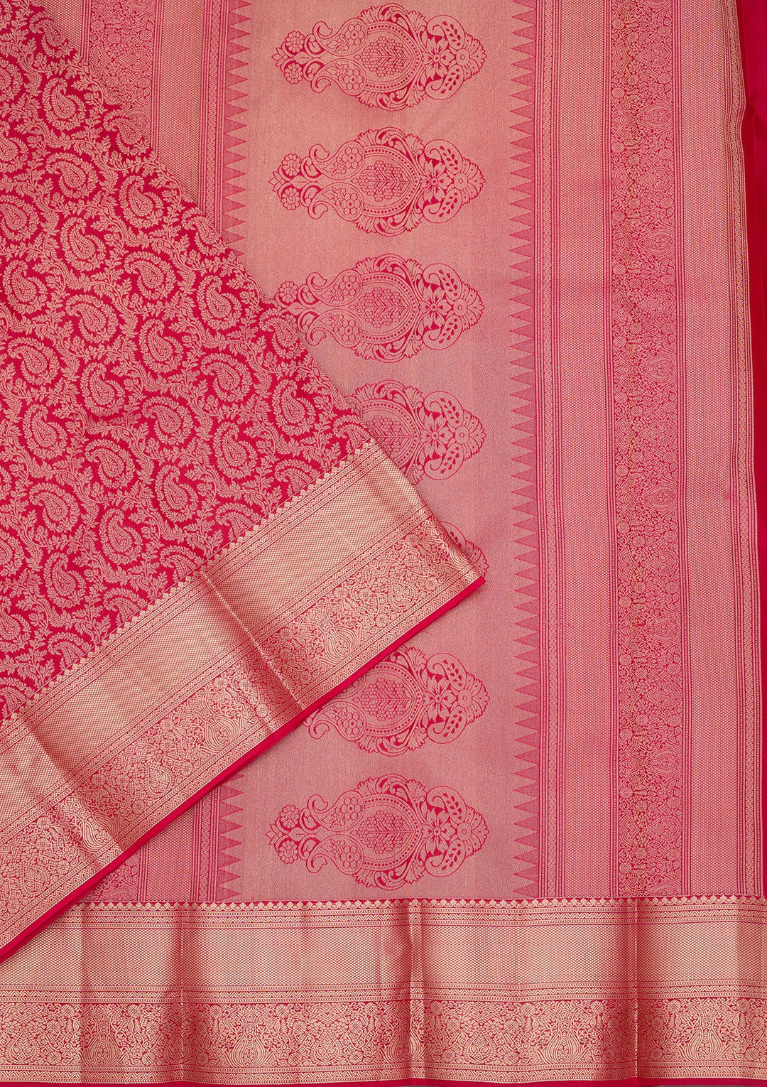 Rani Pink Kanjivaram Pure Silk Saree