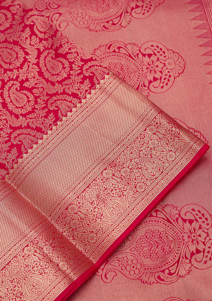 Rani Pink Kanjivaram Pure Silk Saree