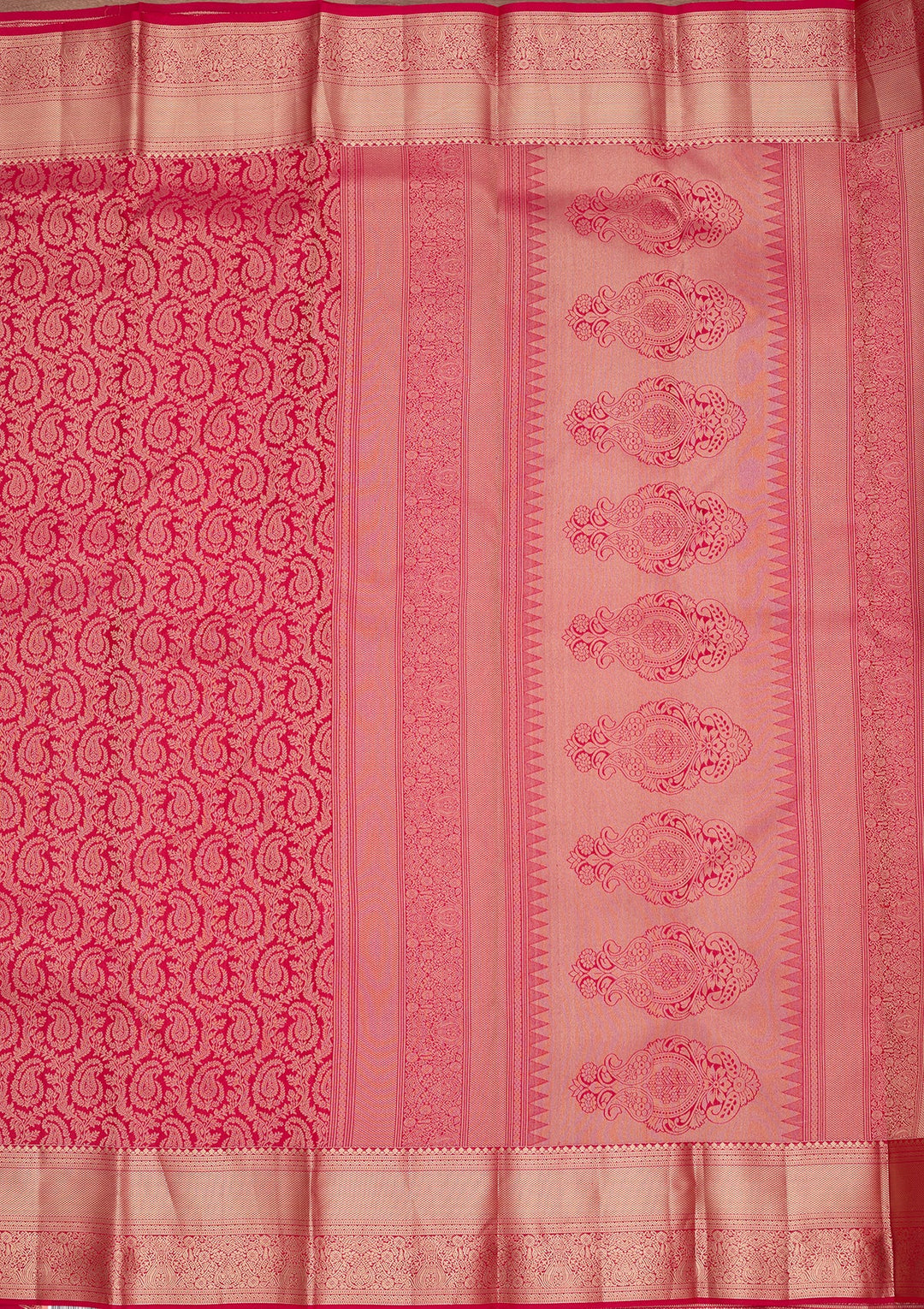 Rani Pink Kanjivaram Pure Silk Saree