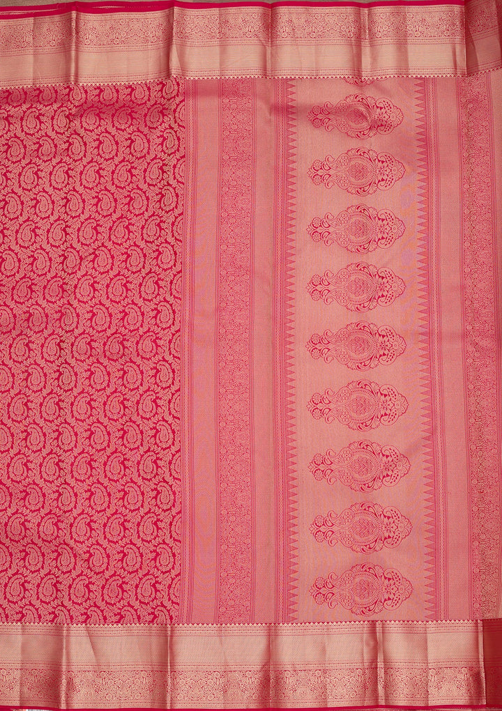 Rani Pink Kanjivaram Pure Silk Saree