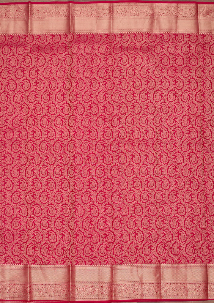 Rani Pink Kanjivaram Pure Silk Saree
