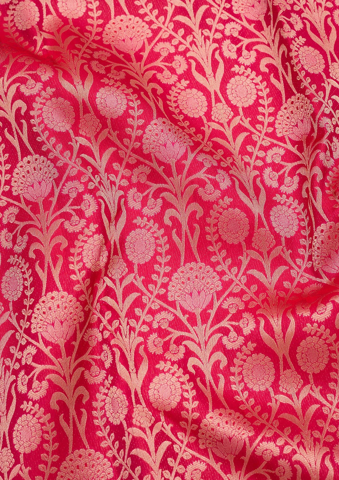 Rani Pink Zariwork Pure Silk Saree-koskii
