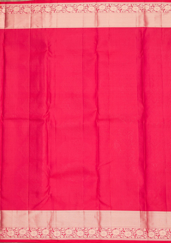 Rani Pink Zariwork Pure Silk Saree-koskii