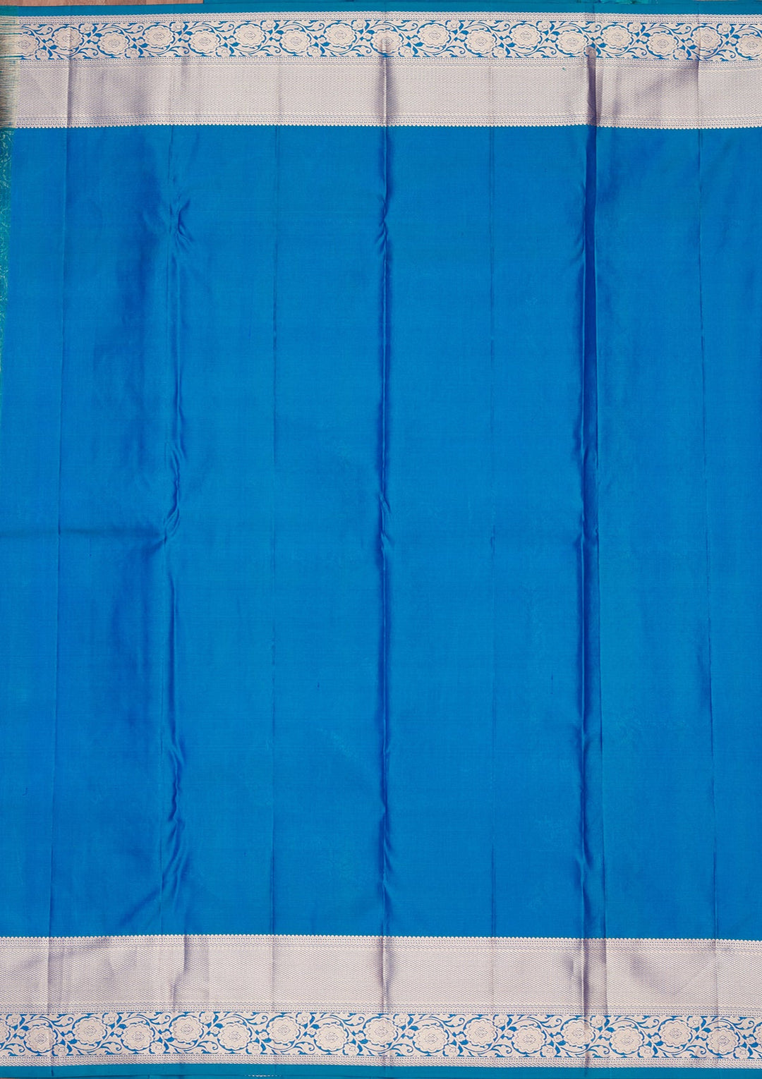 Turquoise Blue Zariwork Pure Silk Saree-koskii