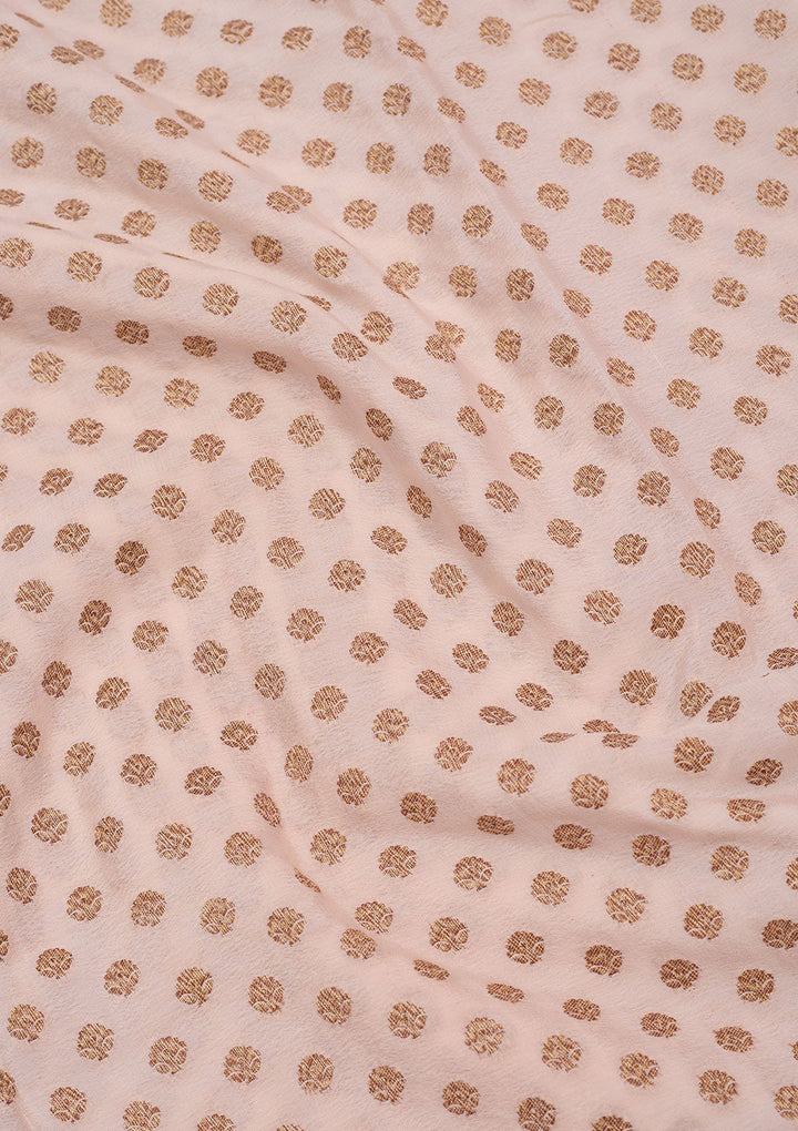 Off White Zariwork Pure Crepe Silk Saree