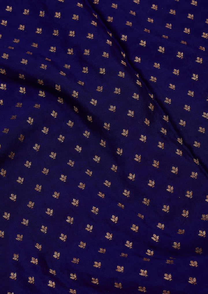 Royal Blue Zariwork Pure Crepe Silk Saree