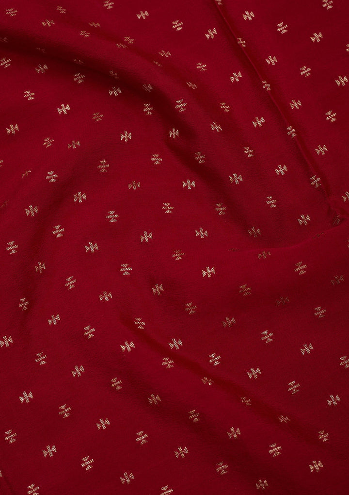 Maroon Zariwork Pure Crepe Silk Saree