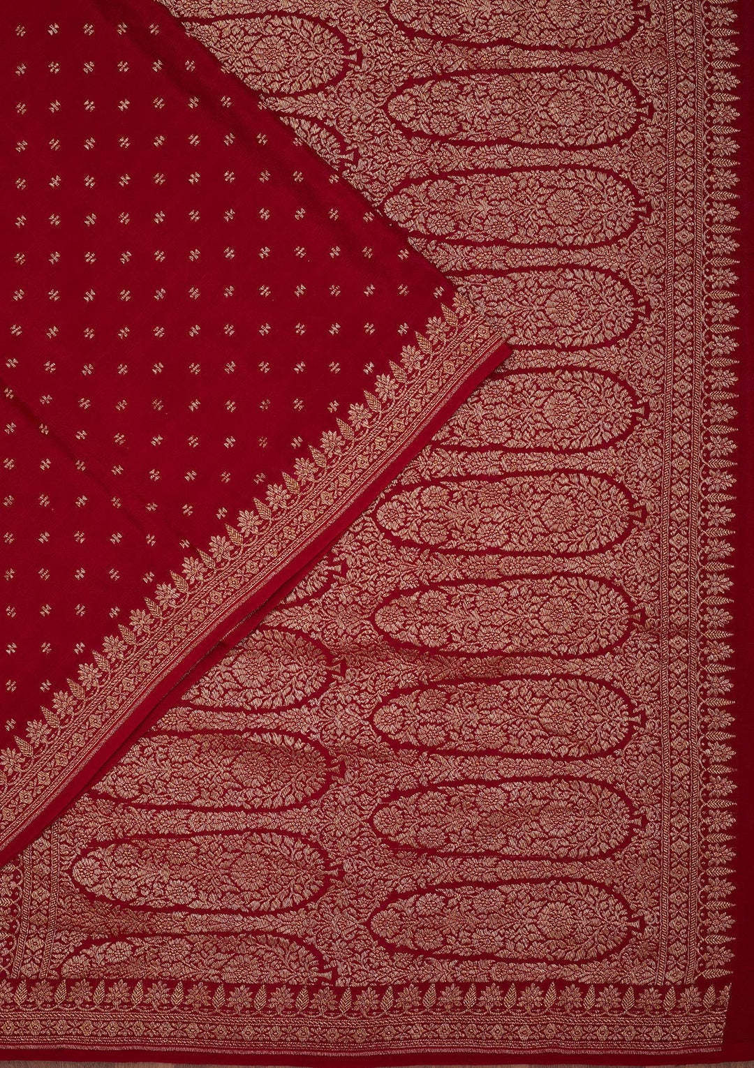 Maroon Zariwork Pure Crepe Silk Saree