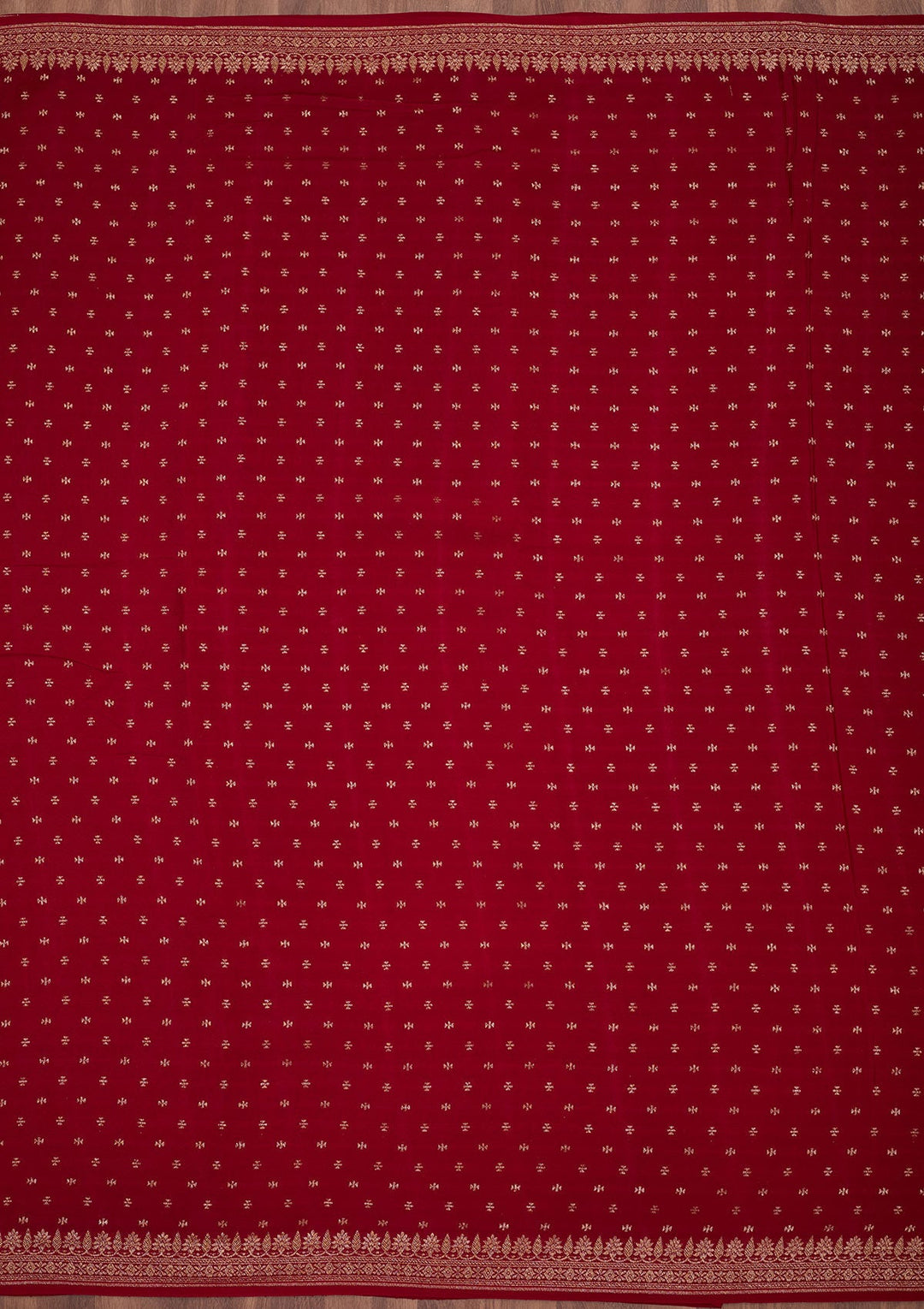 Maroon Zariwork Pure Crepe Silk Saree