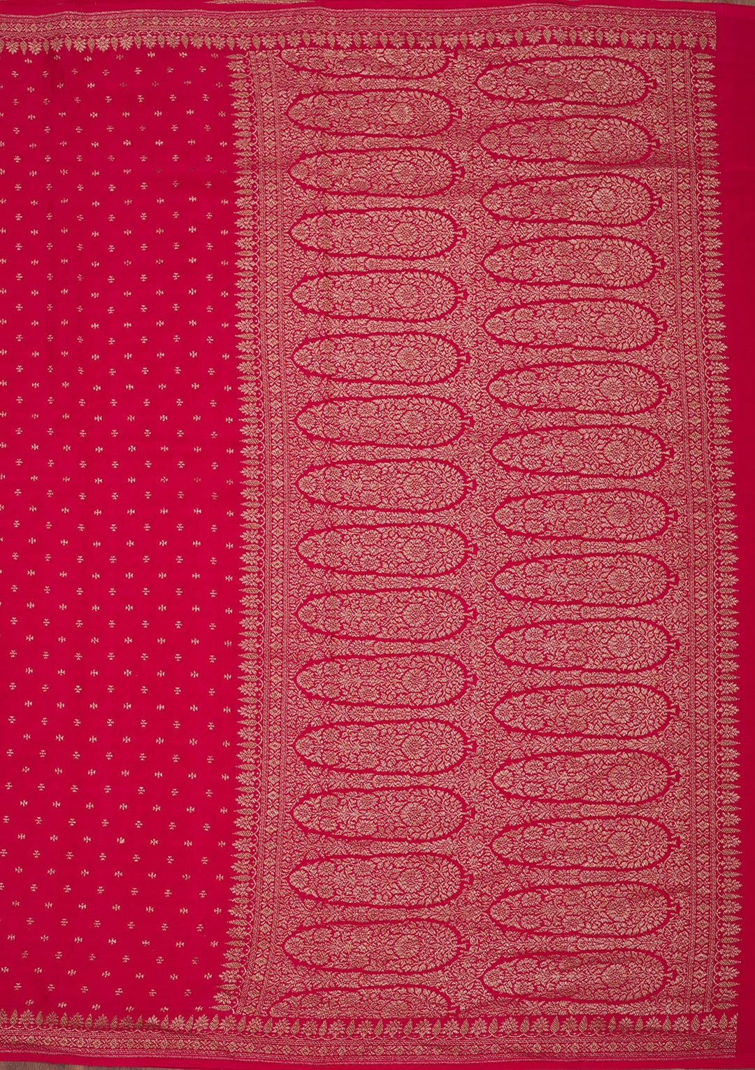 Pink Zariwork Pure Crepe Silk Saree