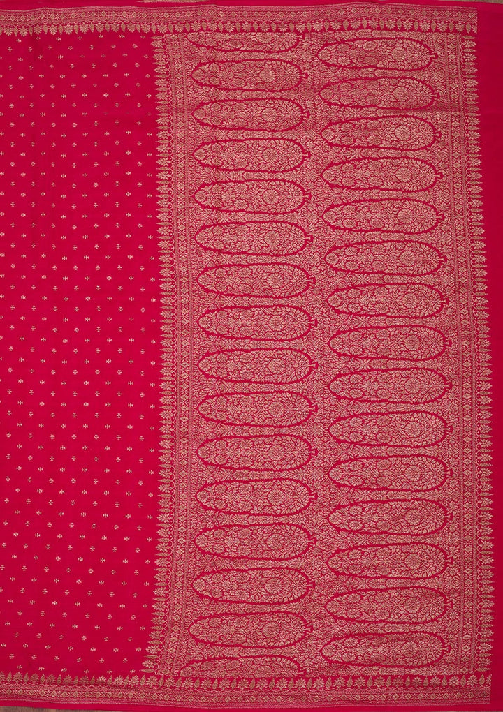 Pink Zariwork Pure Crepe Silk Saree