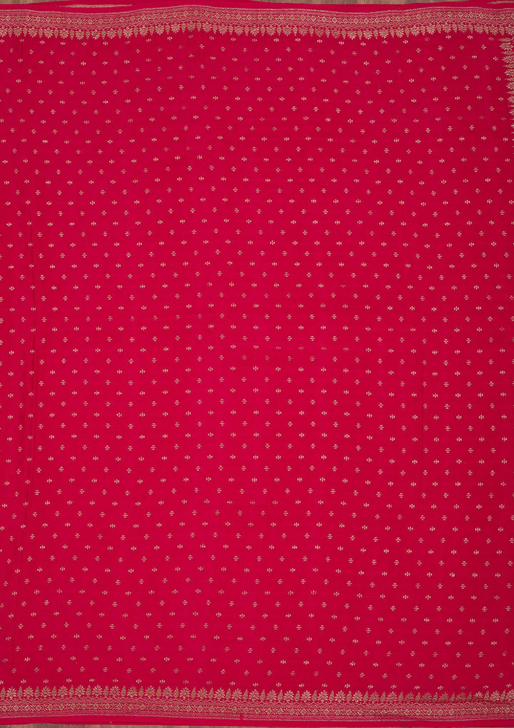 Pink Zariwork Pure Crepe Silk Saree