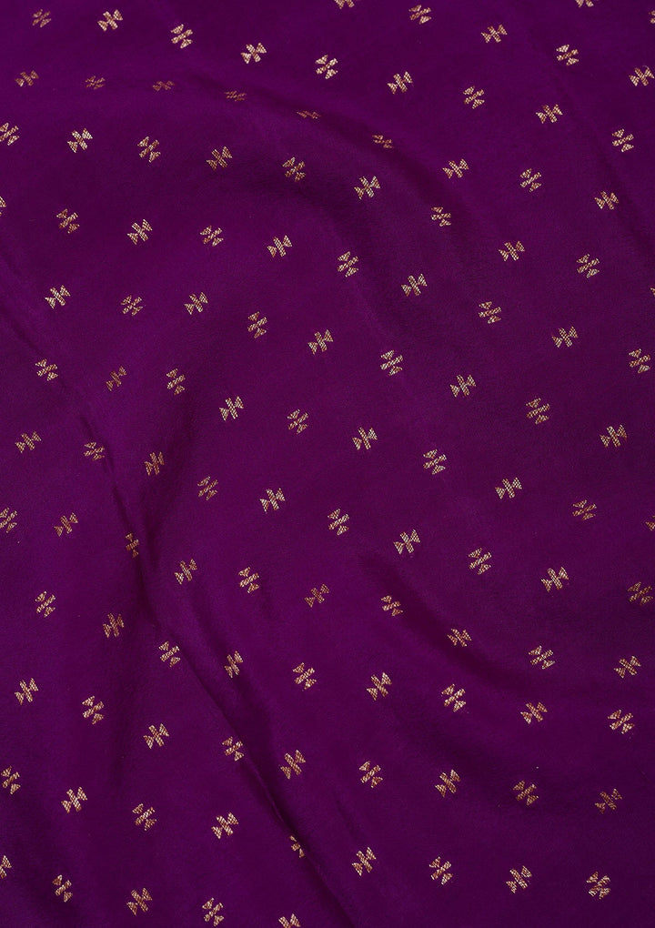 Purple Zariwork Pure Crepe Silk Saree