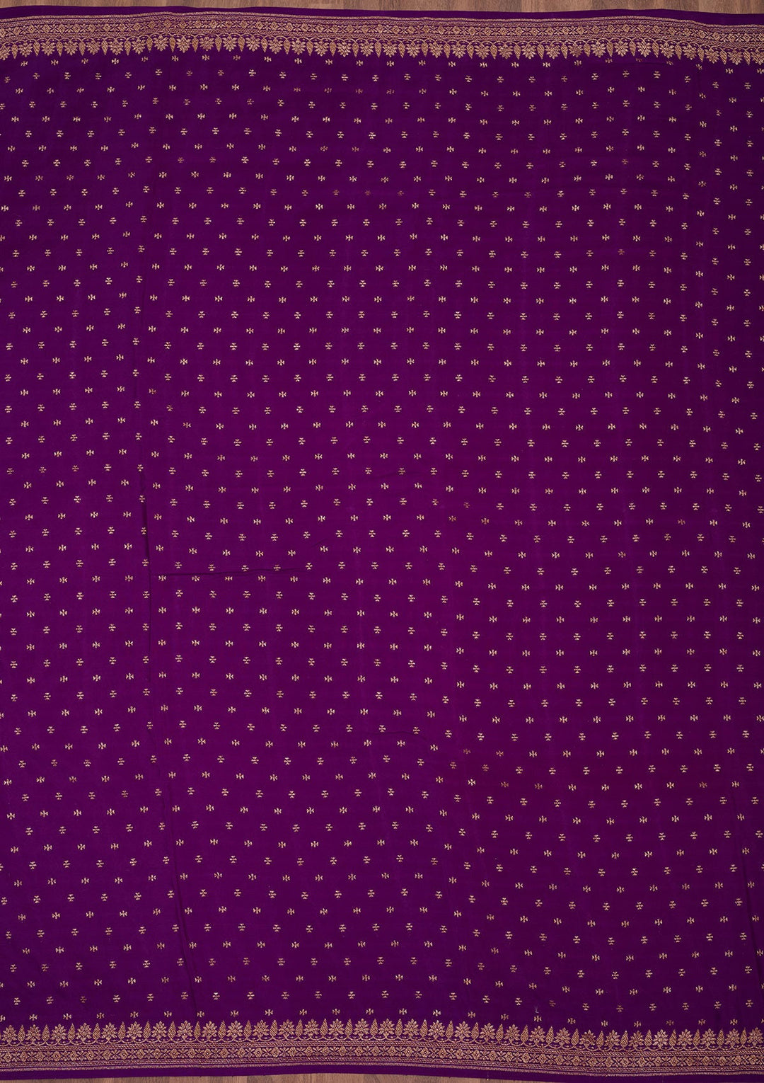 Purple Zariwork Pure Crepe Silk Saree