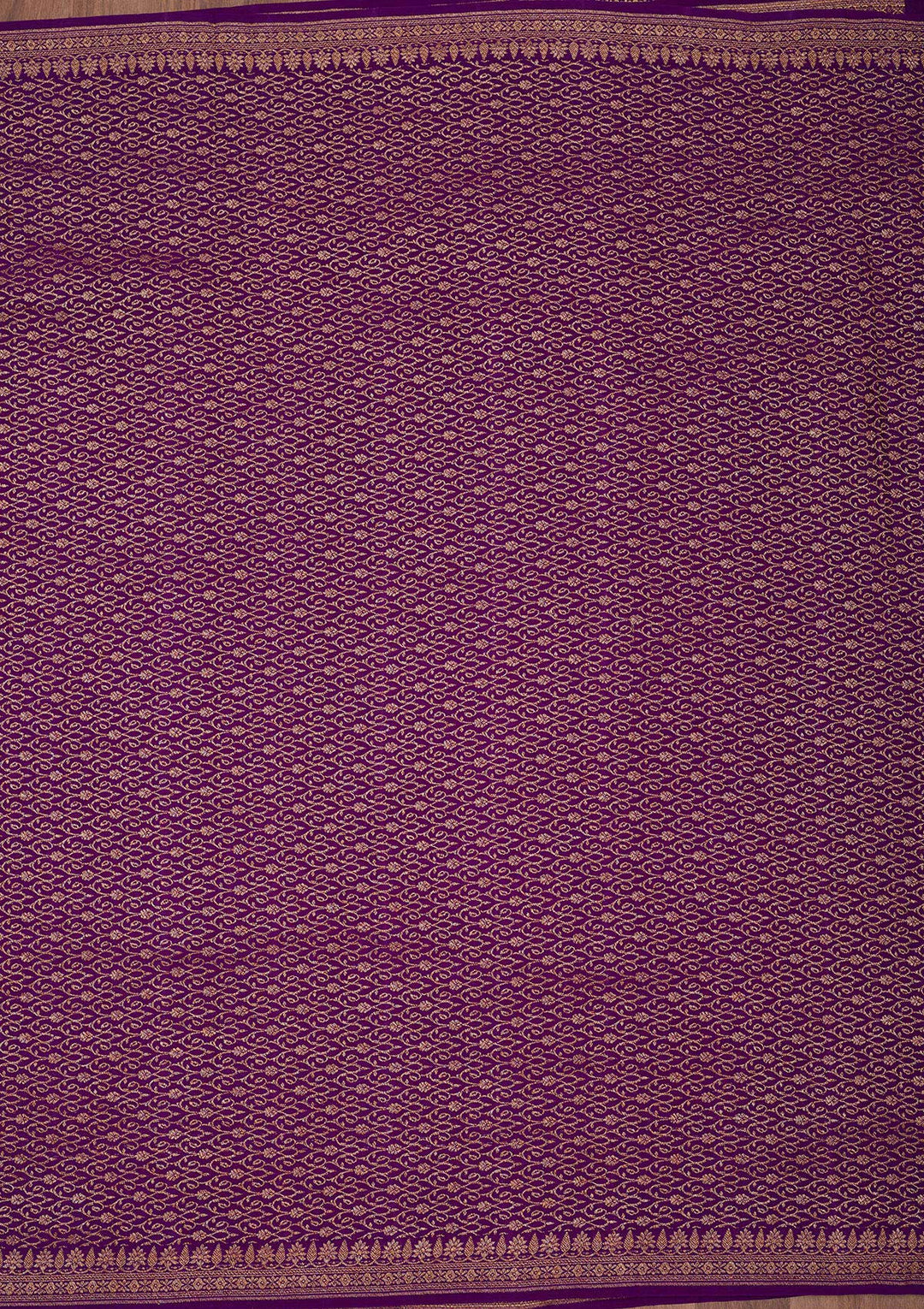 Purple Zariwork Pure Crepe Silk Saree