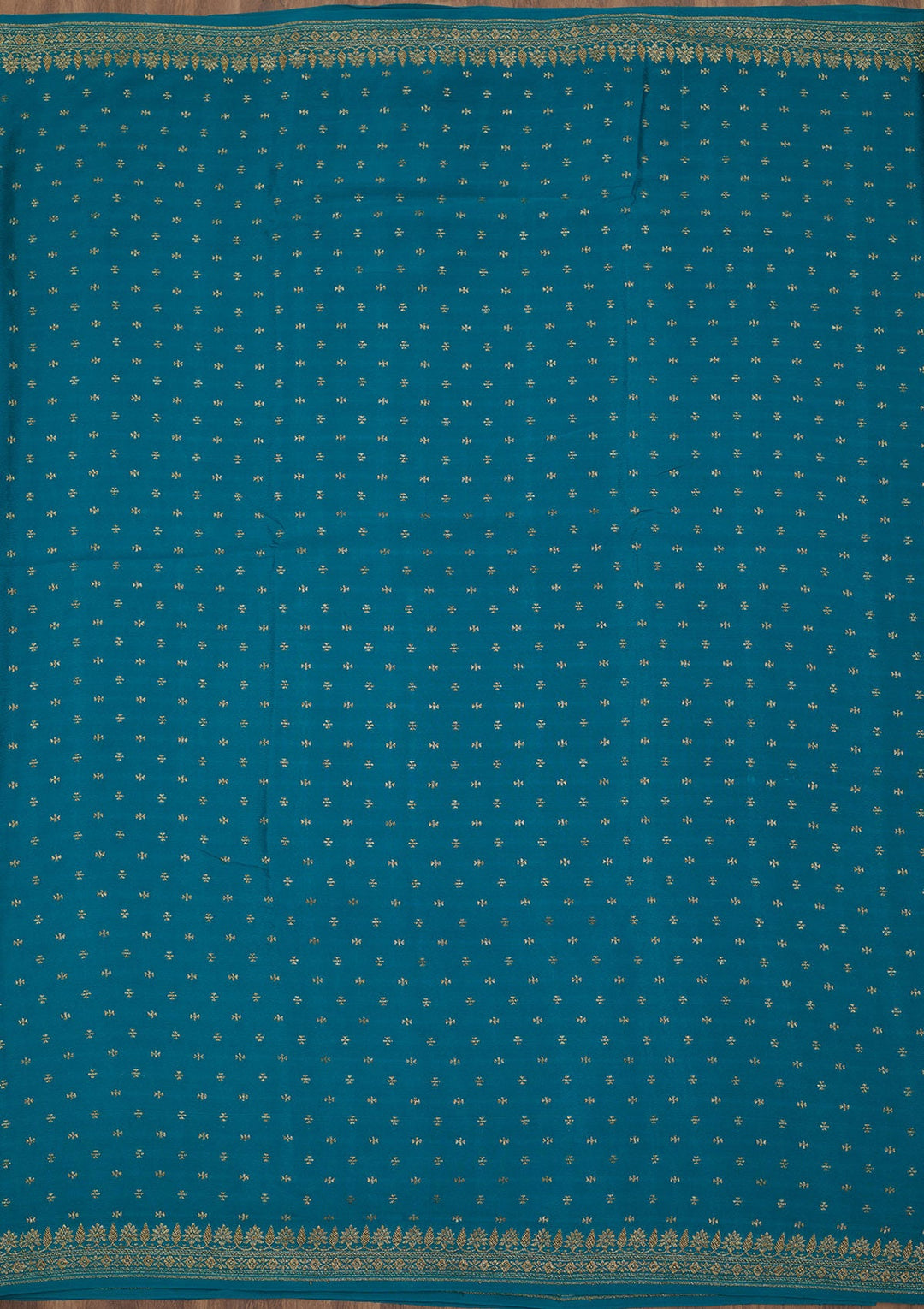 Rama Green Zariwork Pure Crepe Silk Saree