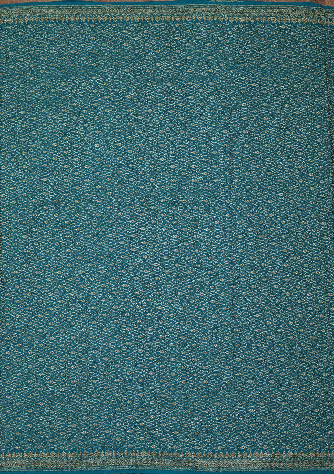 Rama Green Zariwork Pure Crepe Silk Saree