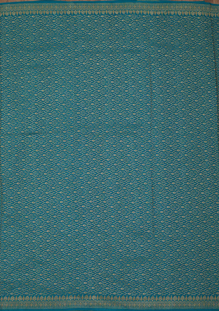 Rama Green Zariwork Pure Crepe Silk Saree