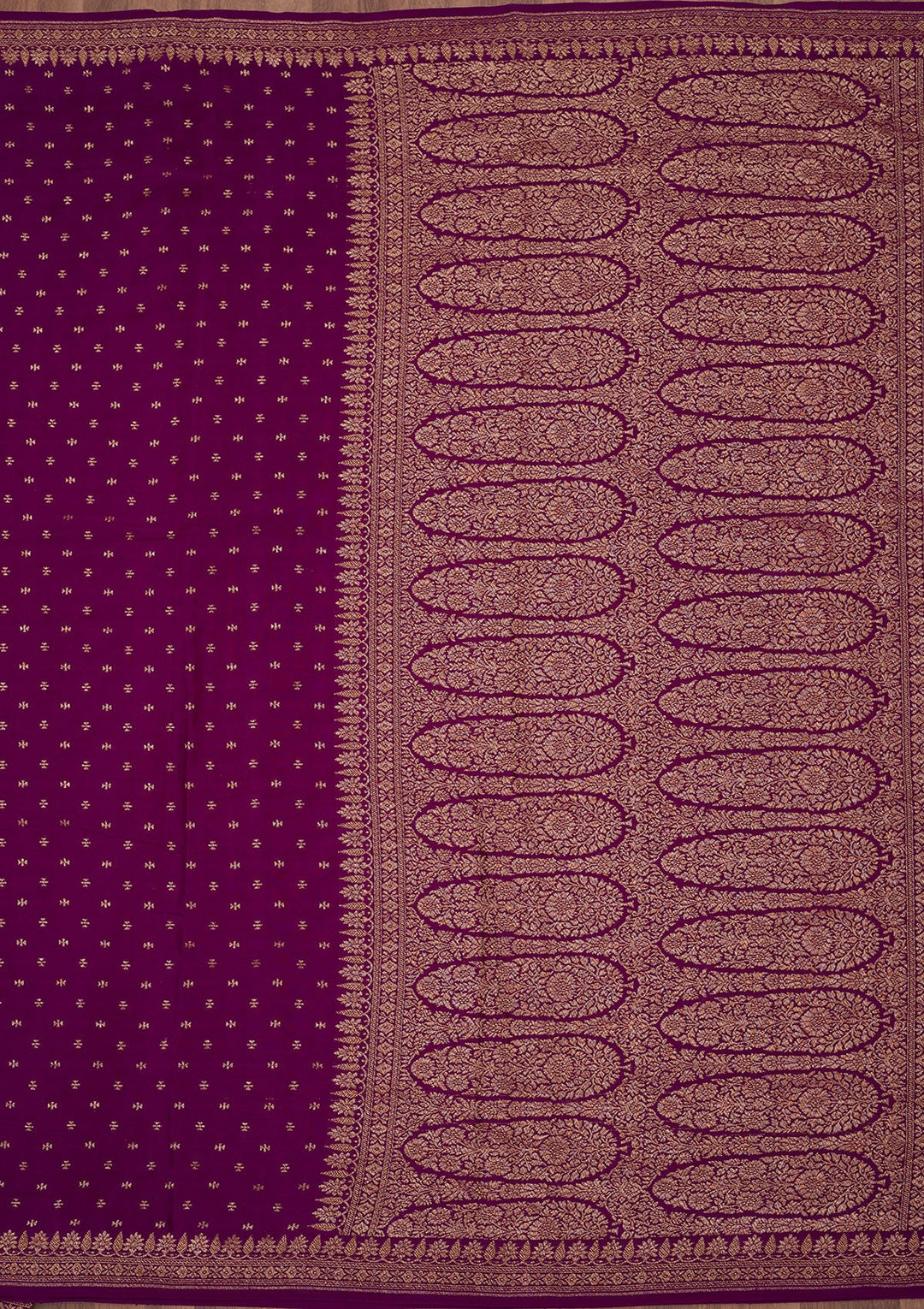 Violet Zariwork Pure Crepe Silk Saree