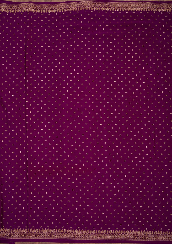 Violet Zariwork Pure Crepe Silk Saree
