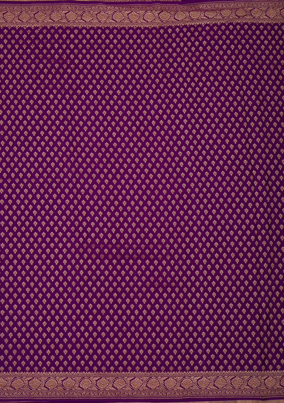 Purple Zariwork Pure Crepe Silk Saree