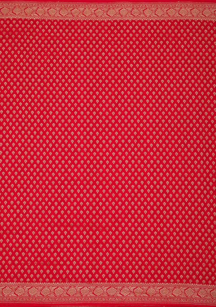 Red Zariwork Pure Crepe Silk Saree