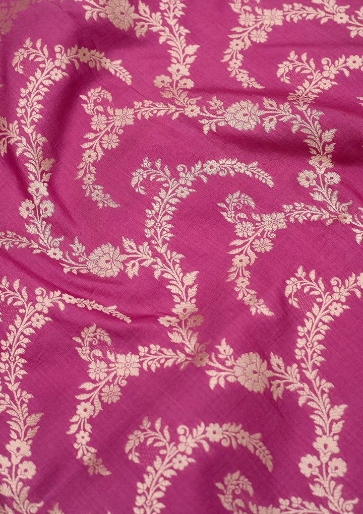 Mauve Zariwork Pure Silk Saree-koskii