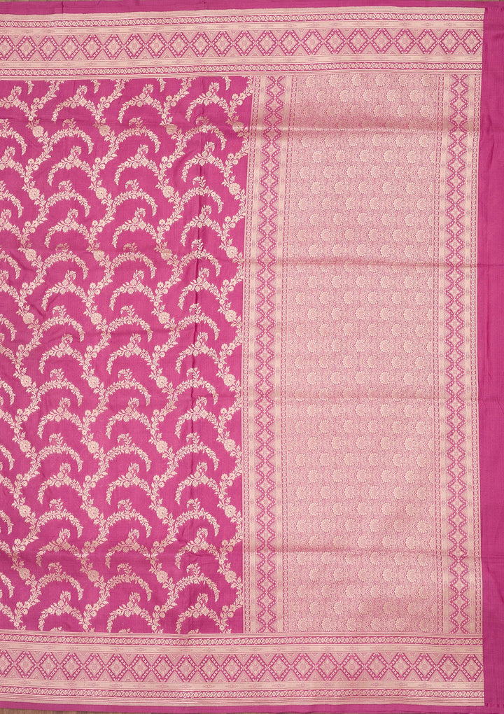 Mauve Zariwork Pure Silk Saree-koskii