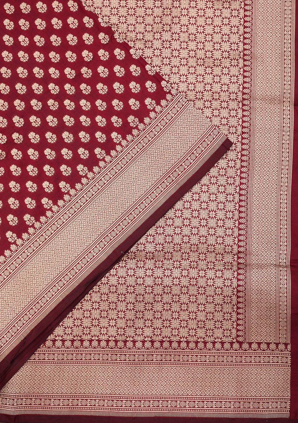 Maroon Zariwork Pure Silk Saree-koskii