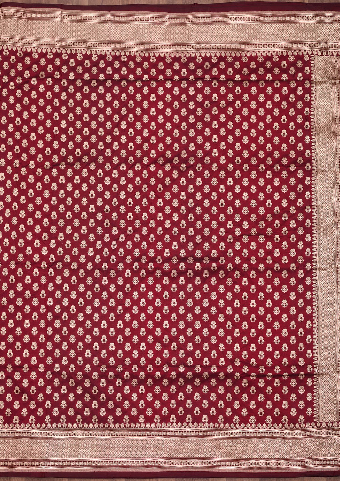 Maroon Zariwork Pure Silk Saree-koskii