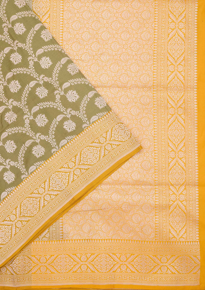 Pista Green Zariwork Pure Silk Saree-koskii