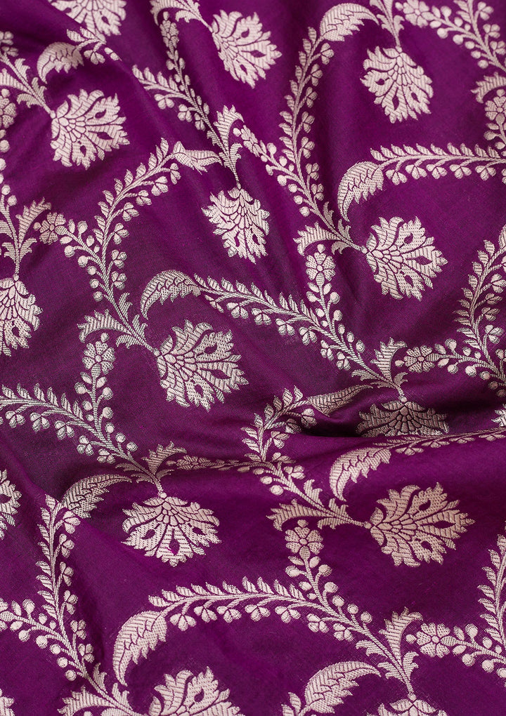 Purple Zariwork Pure Silk Saree-koskii