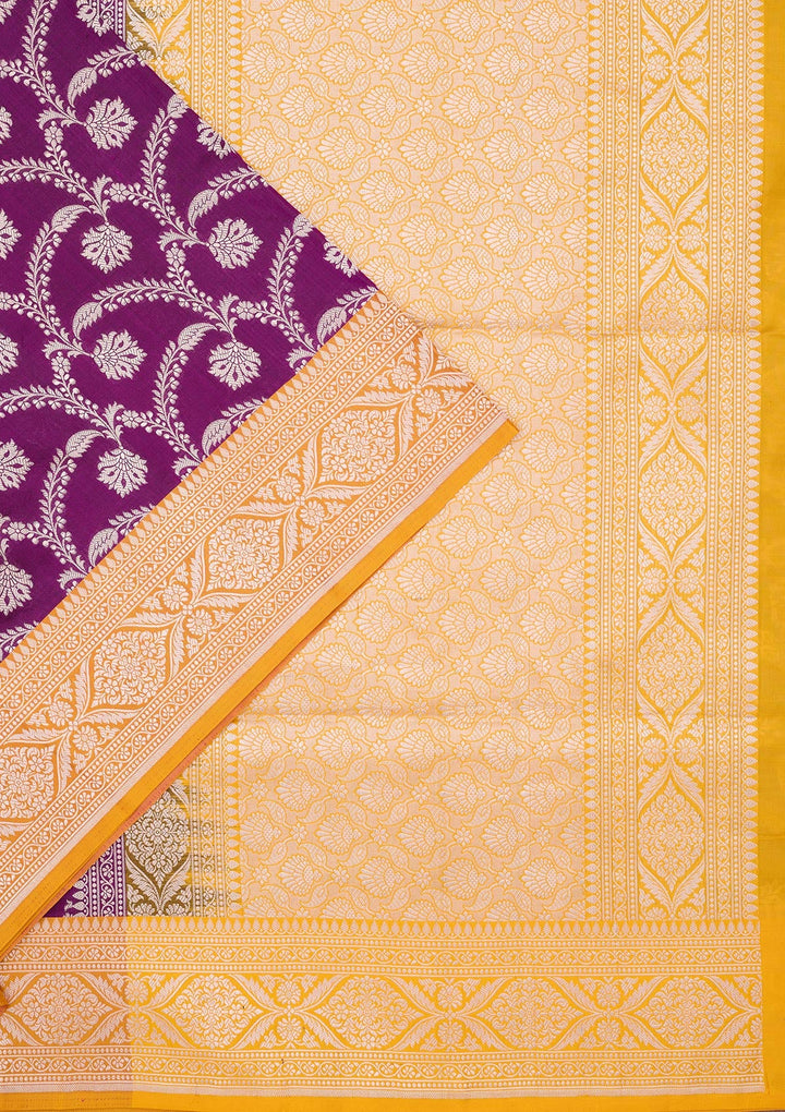 Purple Zariwork Pure Silk Saree-koskii
