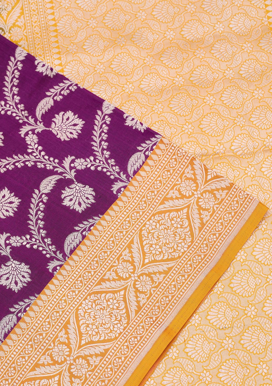 Purple Zariwork Pure Silk Saree-koskii